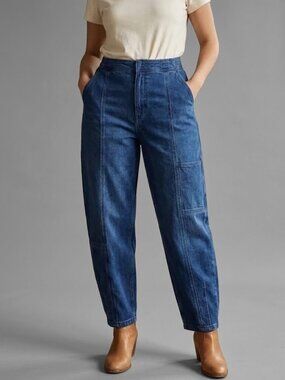 Anthropologie Pilcro Utility High-Rise Barrel-Leg Jeans